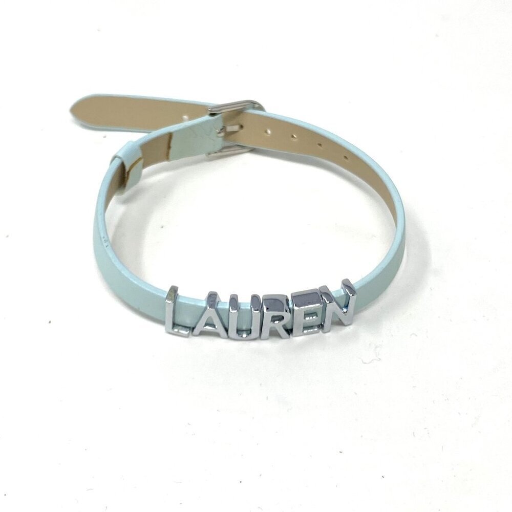 Lauren Name Charm Ribbon Bracelet Buckle Closure As Is 17" Length